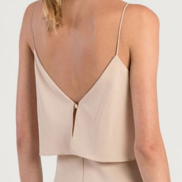 NWT JENNY YOO BRIE DRESS IN CHAI SIZE 12 UNHEMMED RETAIL $275 - Picture 4 of 12
